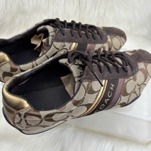 Coach Jayme Sneakers Brown Logo Size 8 Woman - Picture 4 of 9